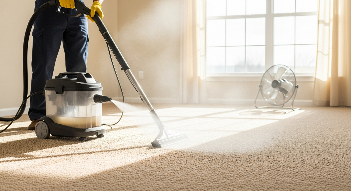 Carpet steam clean in rental property