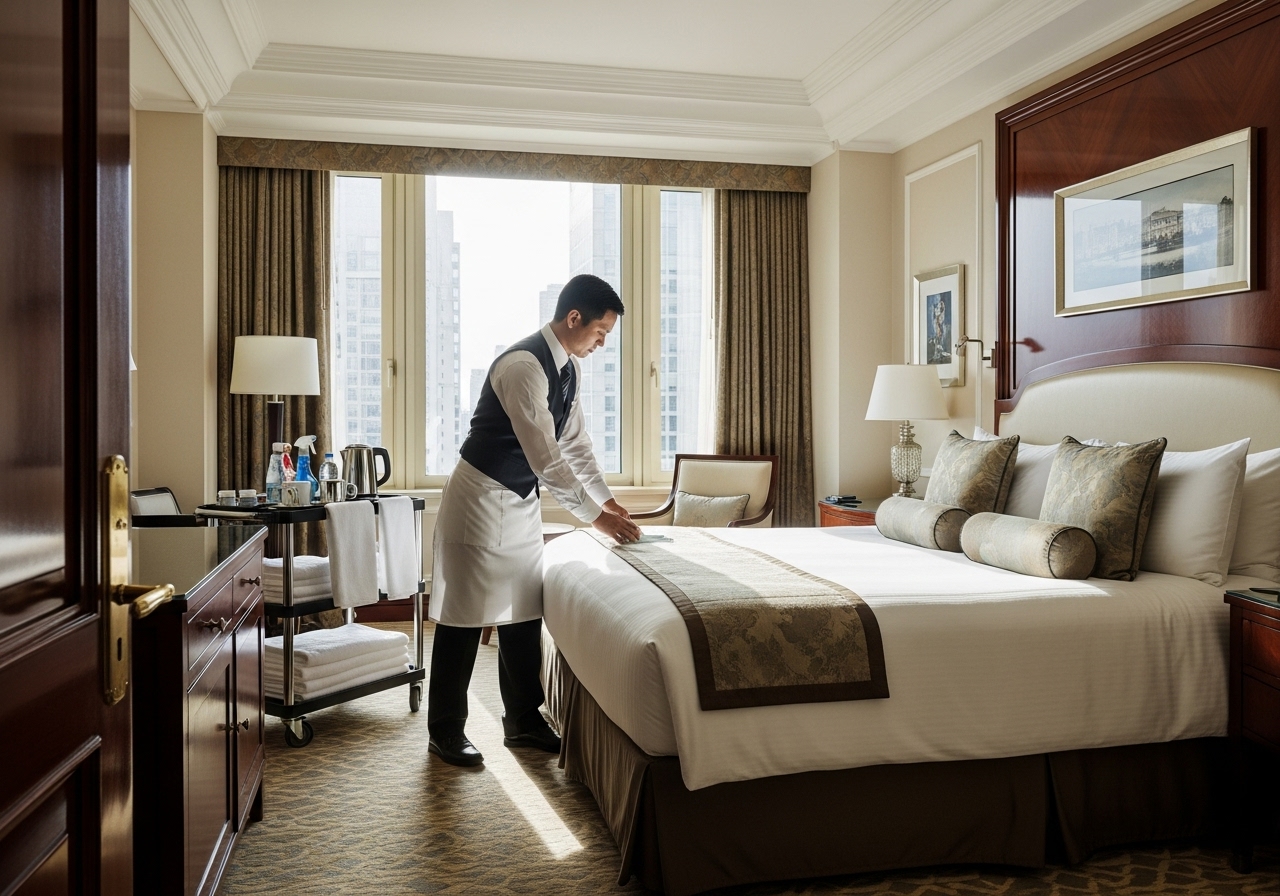 Professional hotel room cleaning service