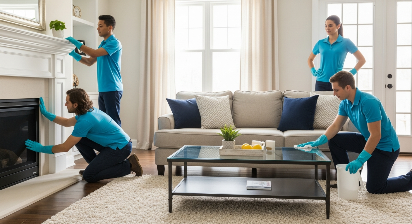 Final inspection in Clarkson living room