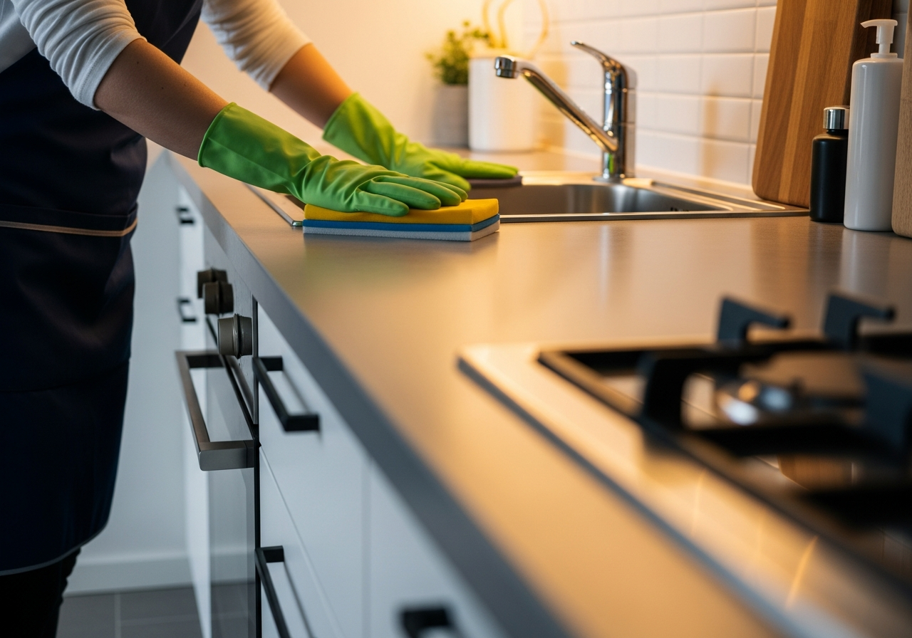 Vacate cleaning kitchen