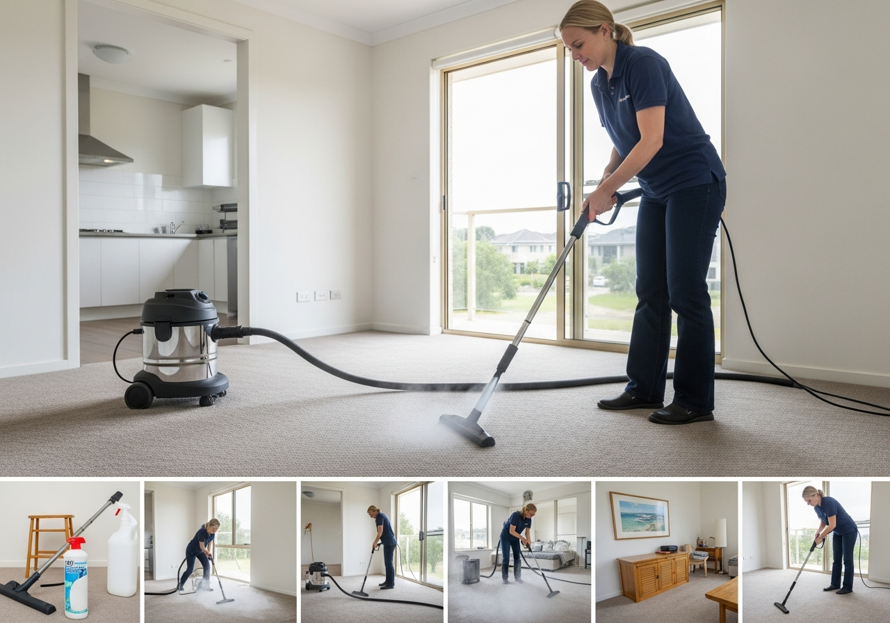 Cleaner steam cleaning carpet