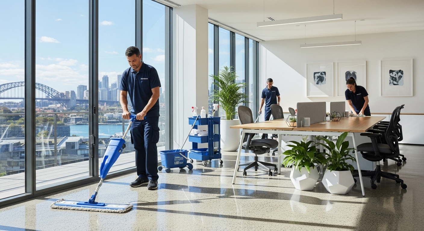 Professional cleaners in Balmain office