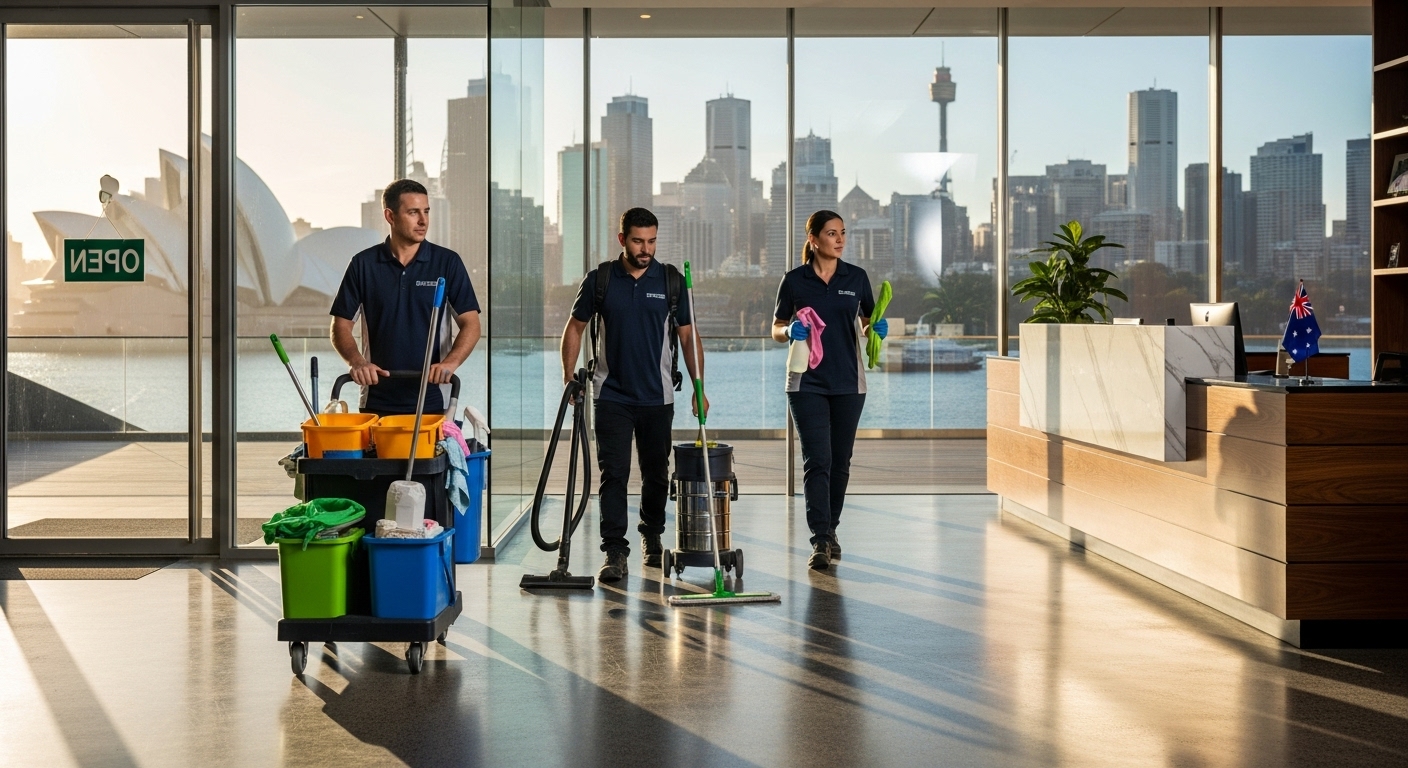 Commercial cleaning crew