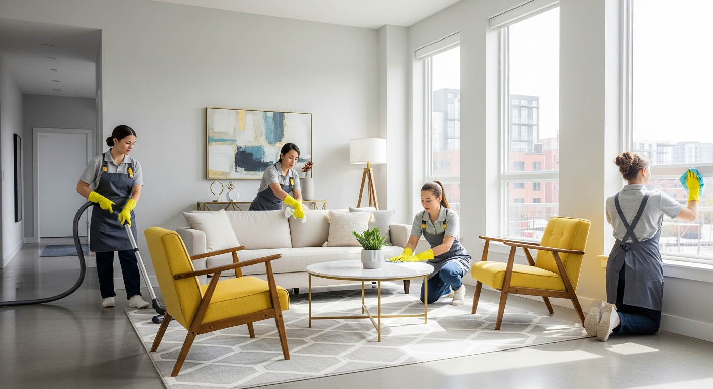 End of lease cleaning team at work