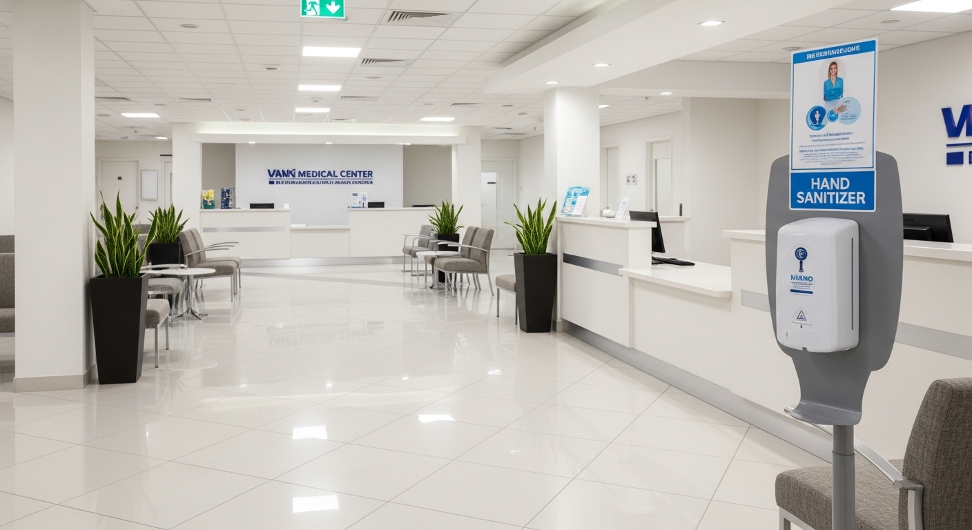 Freshly cleaned medical centre reception