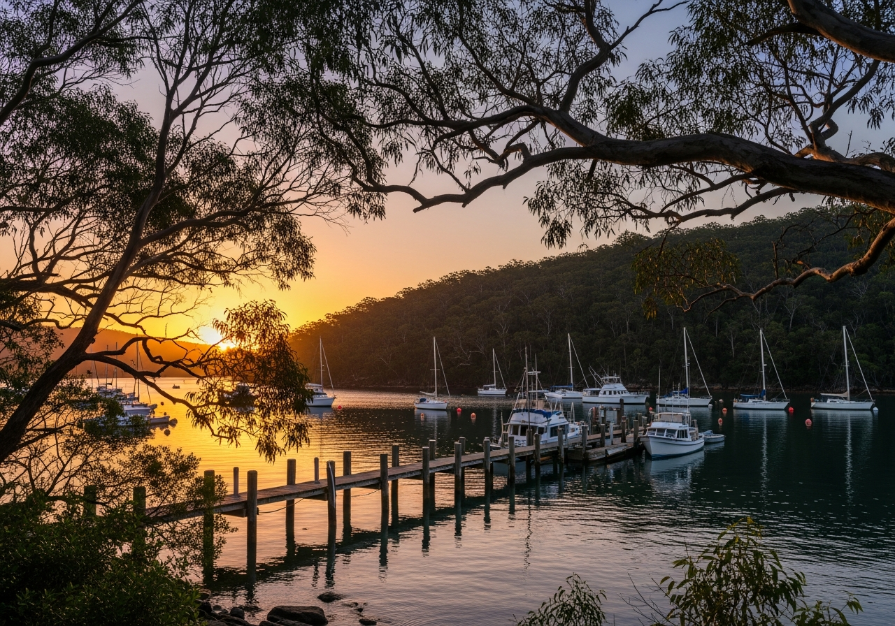 Scotland Island jetty and moorings