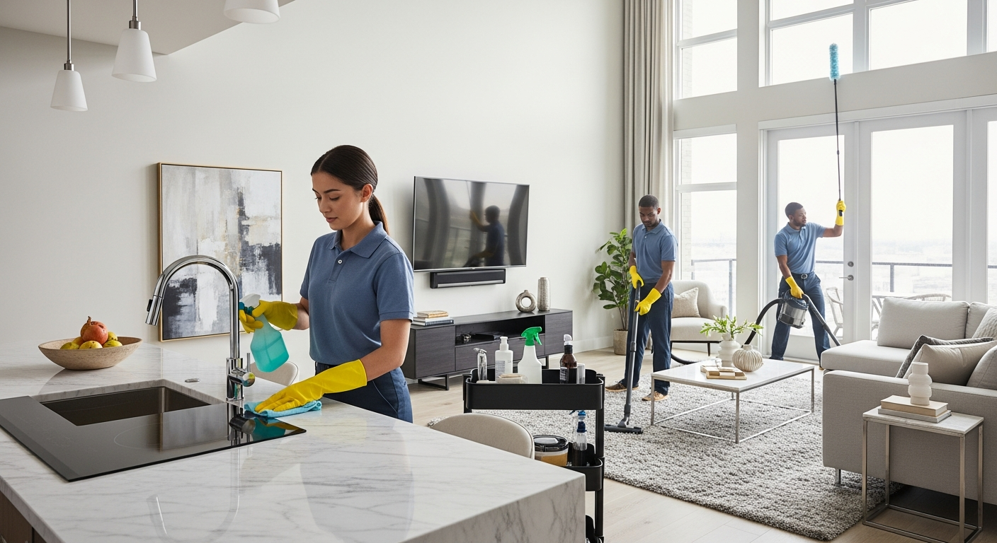 End of lease cleaning in apartment