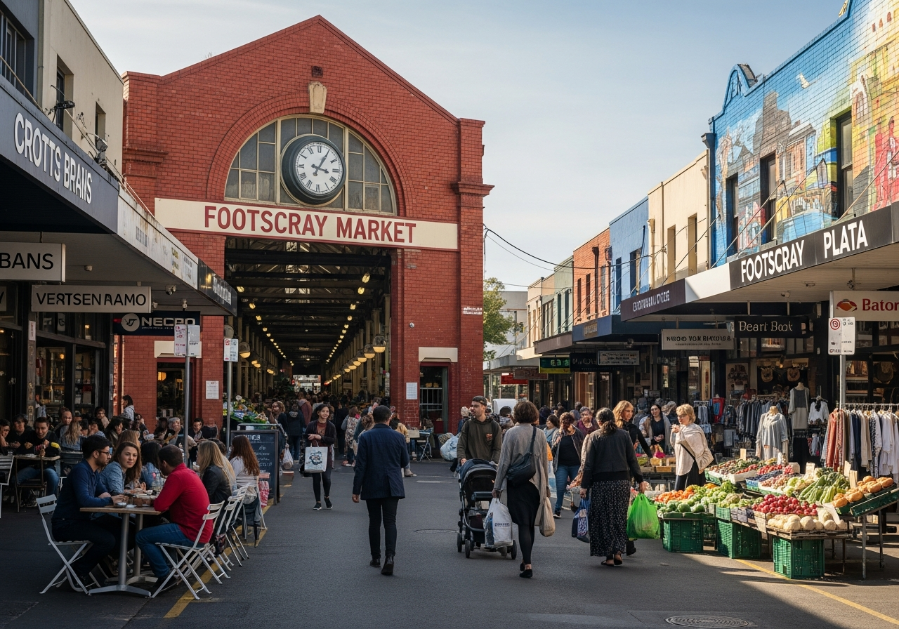 Footscray Market and local street