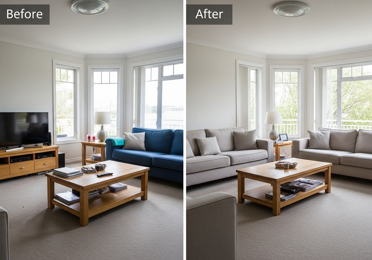 Before and after end of lease cleaning