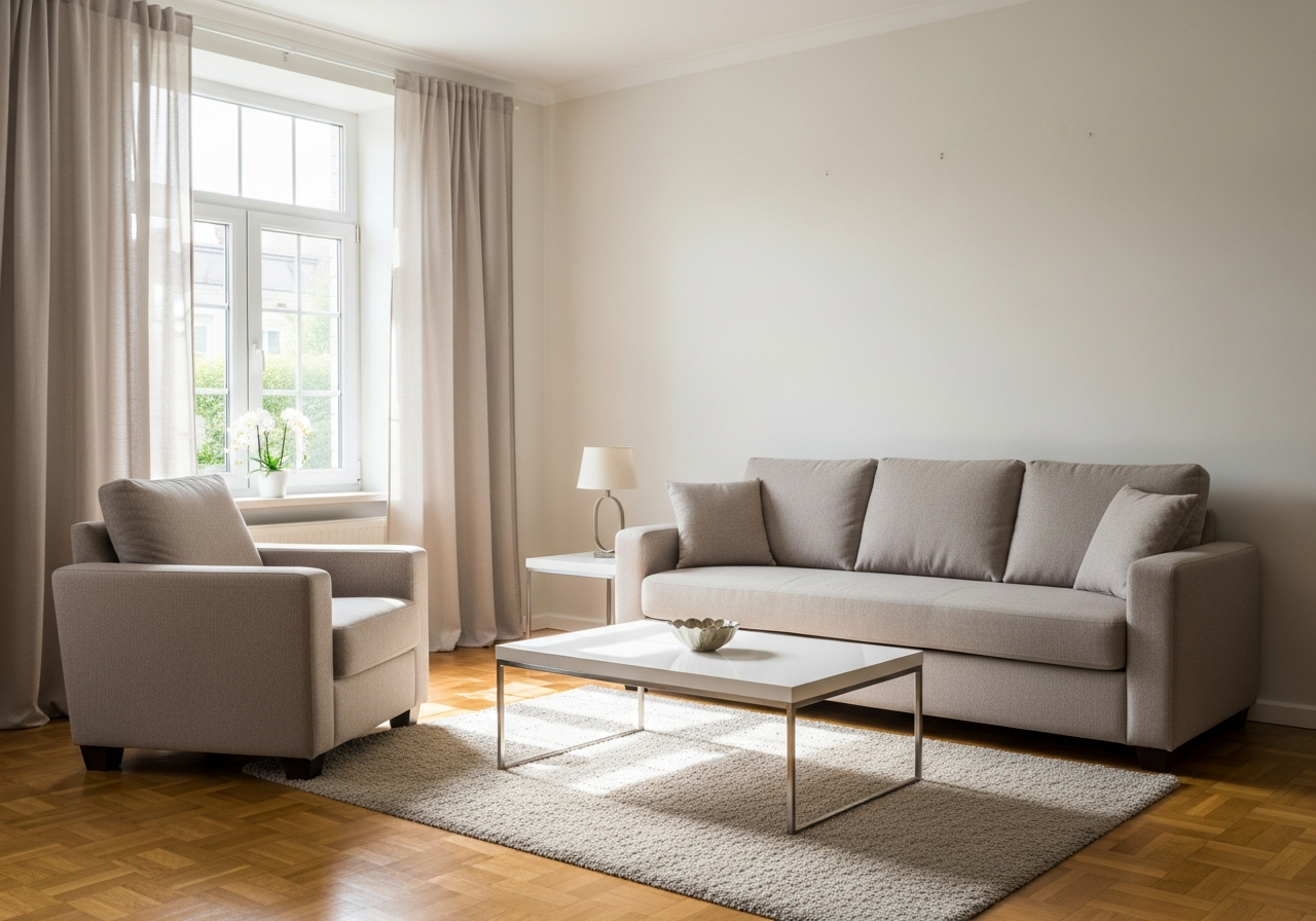 Freshly cleaned living room ready for inspection