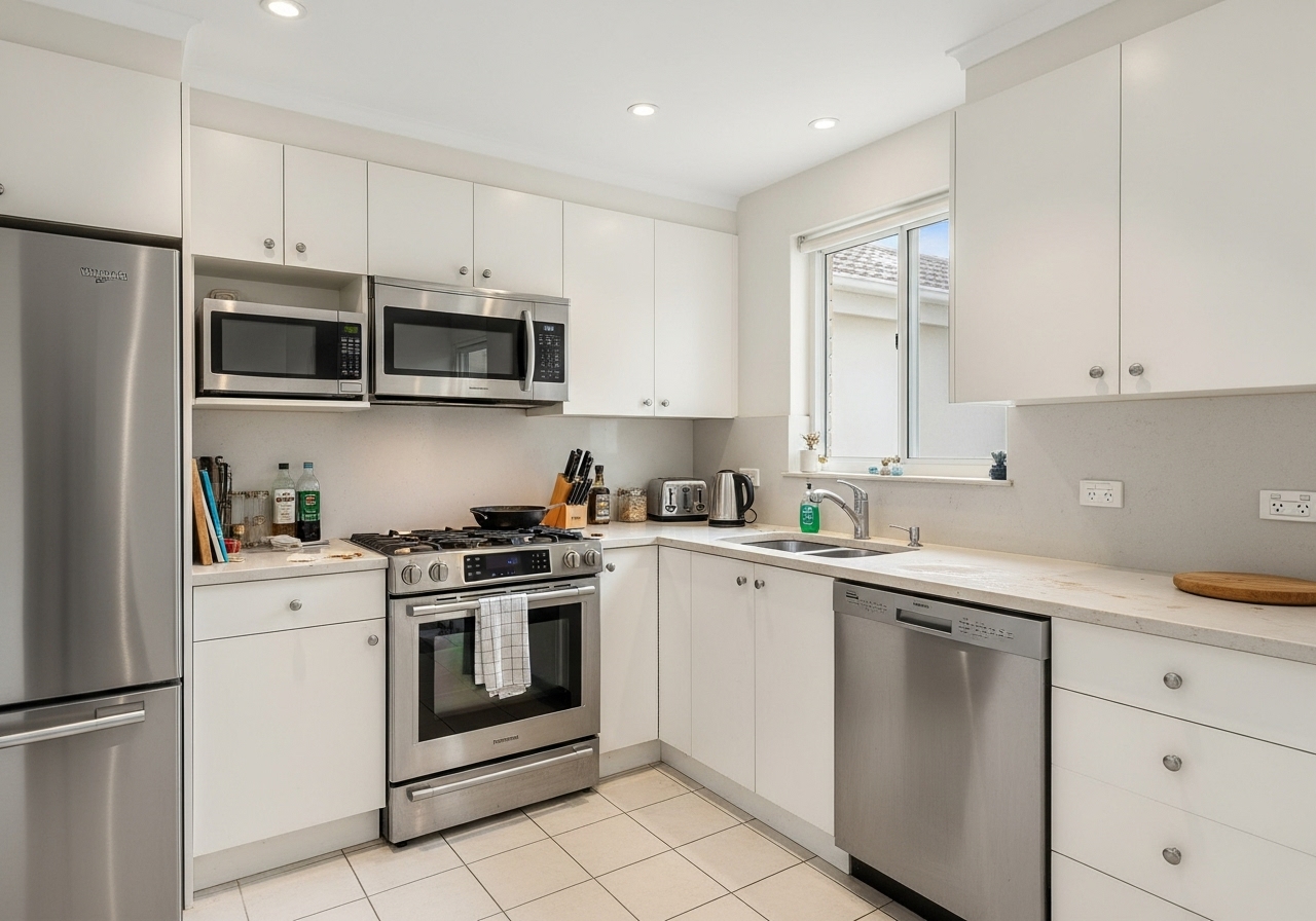 Kitchen deep clean before inspection
