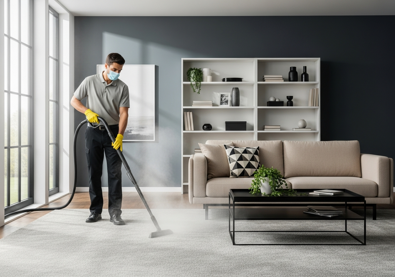 Carpet steam cleaning in Madeley home