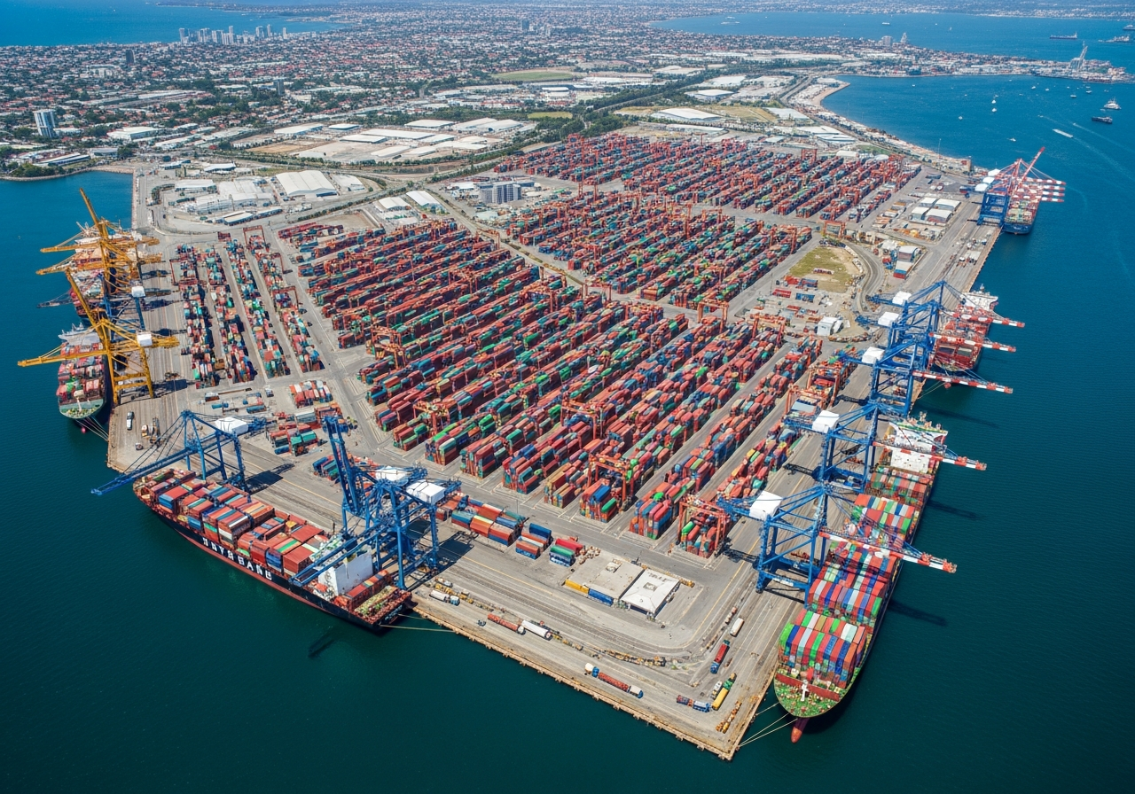 Aerial view of Port Botany