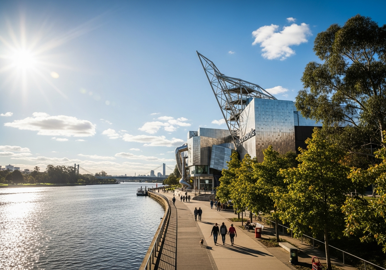 Spotswood Scienceworks and river