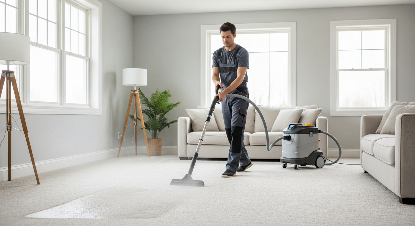 Carpet steam cleaning in rental home