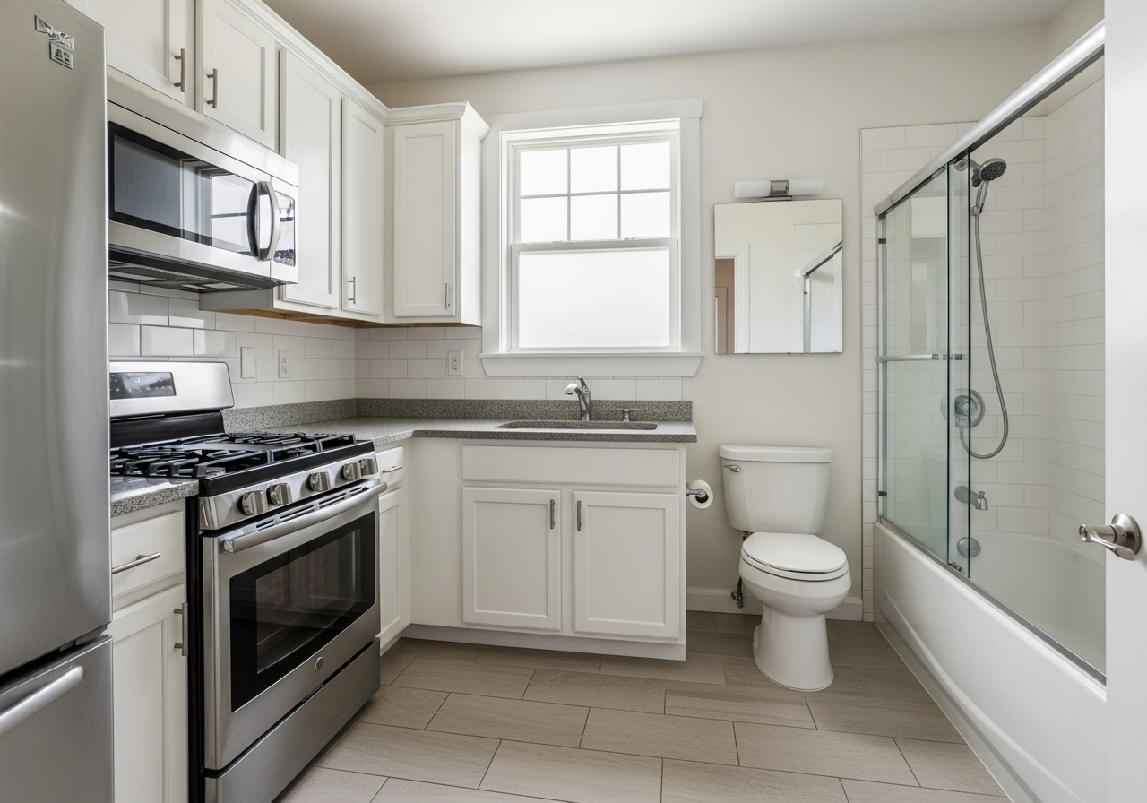 Inspection-ready kitchen and bathroom