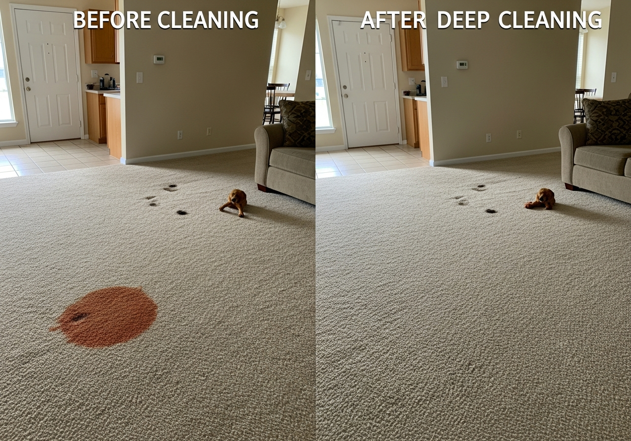 Carpet deep clean before and after