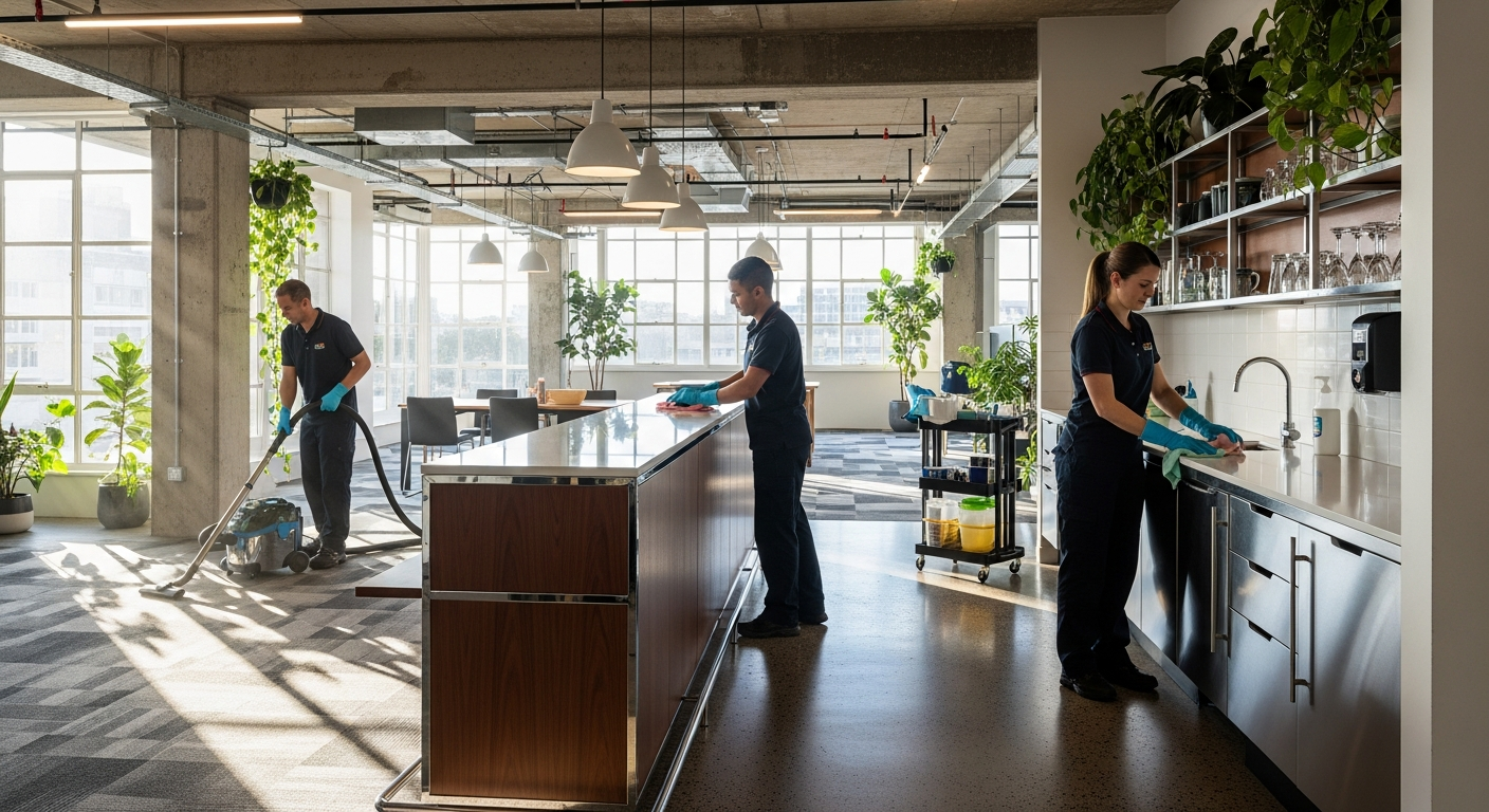 Commercial cleaning in Rozelle office