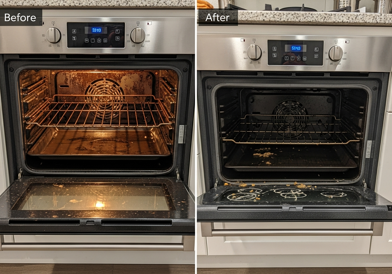 Before and after kitchen vacate clean