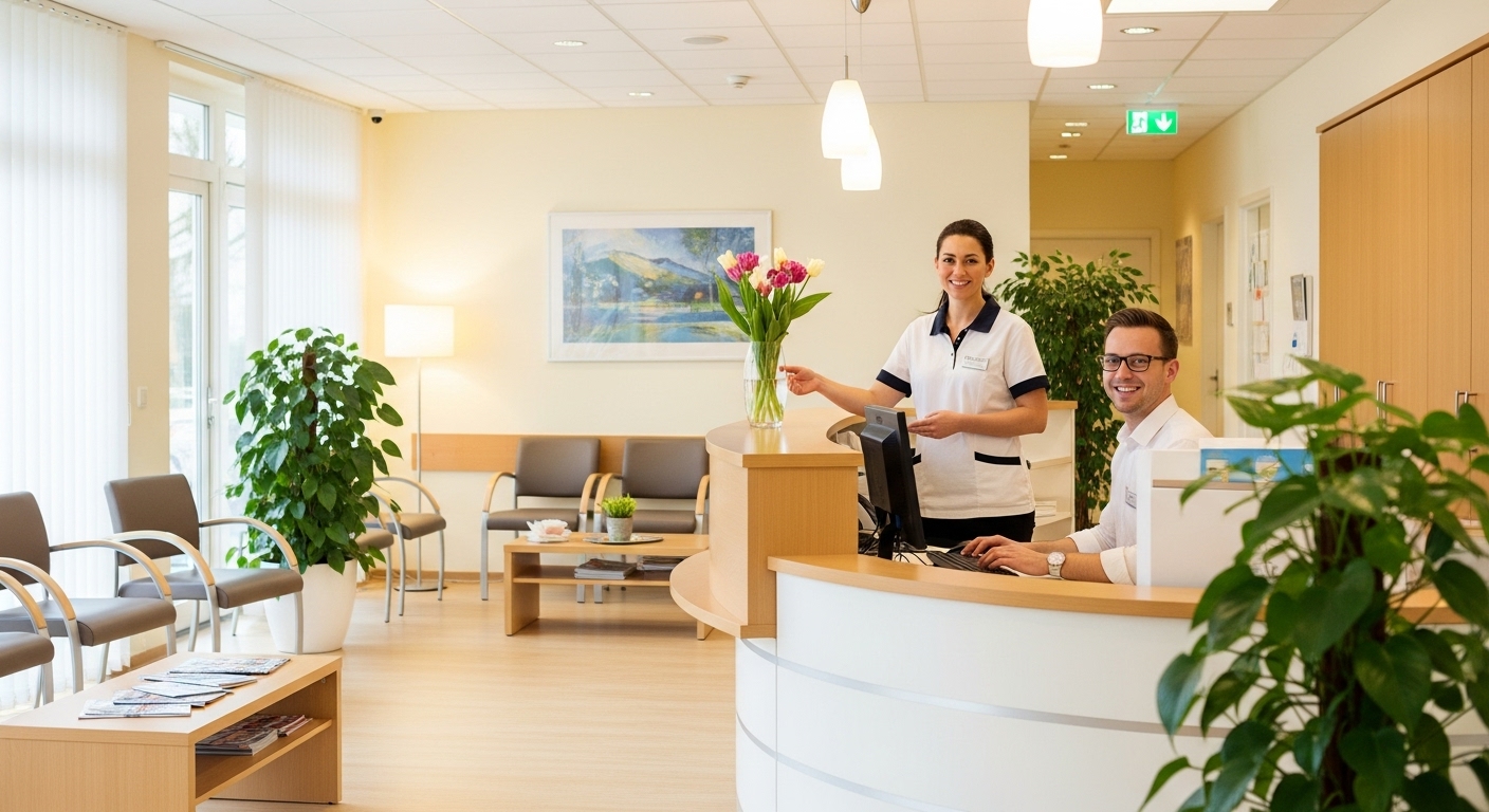 Clean medical reception area