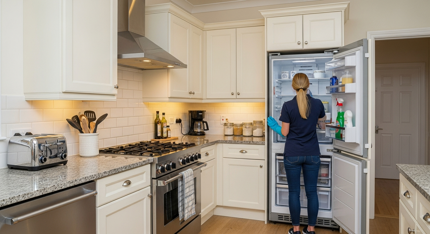 Deep kitchen clean in a rental home