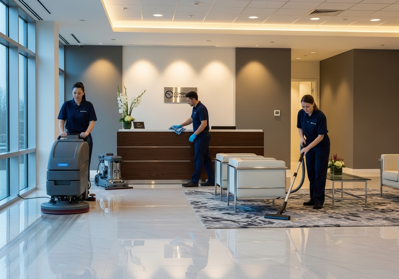 Corporate cleaning team