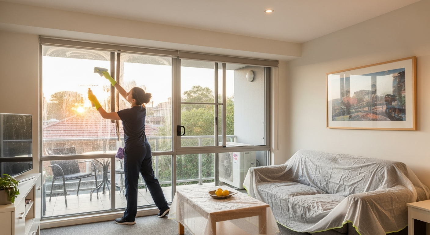 Window cleaning at rental property