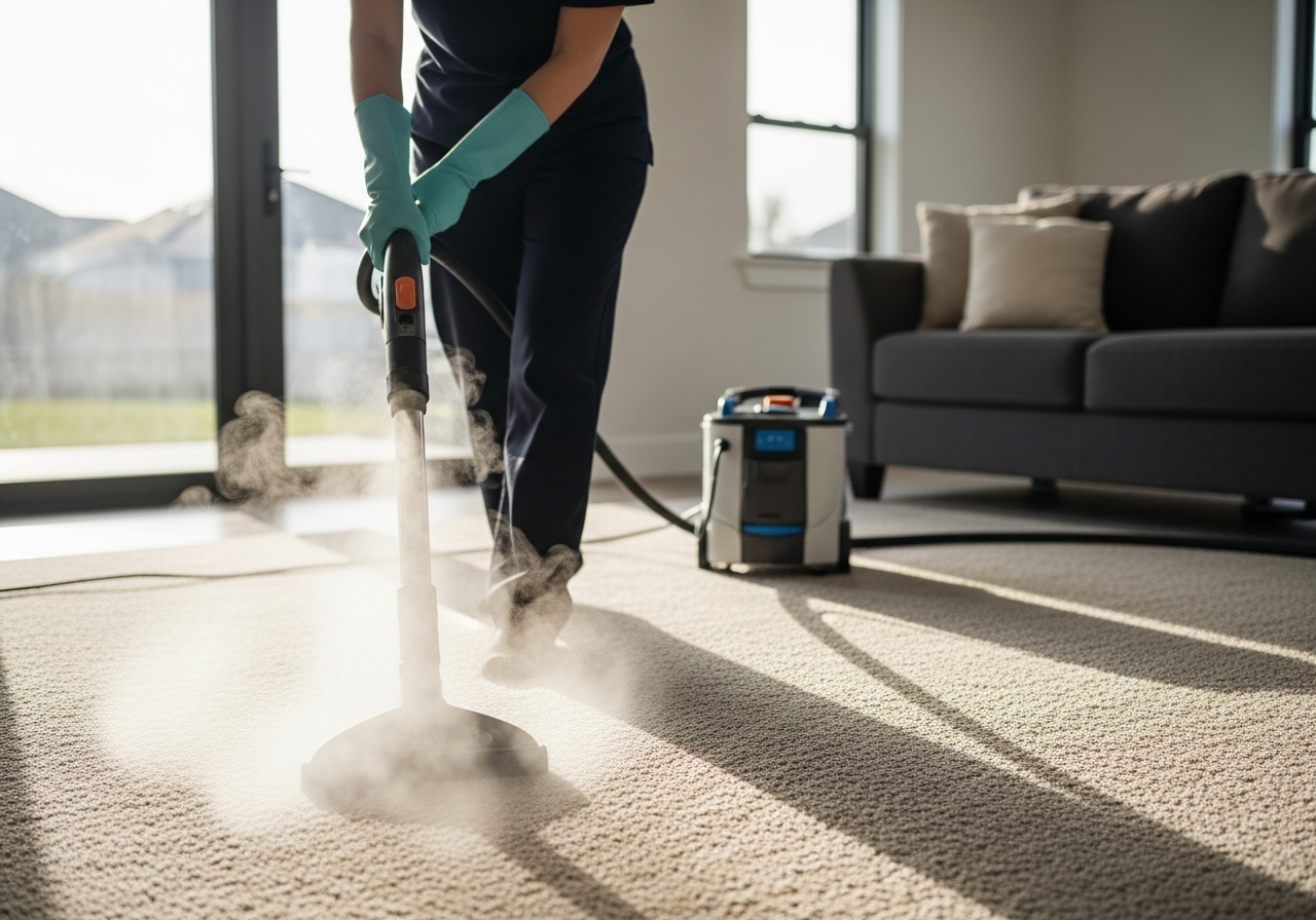 Carpet steam cleaning in Atwell home