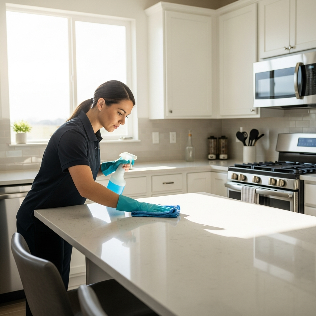 End of lease cleaning in kitchen