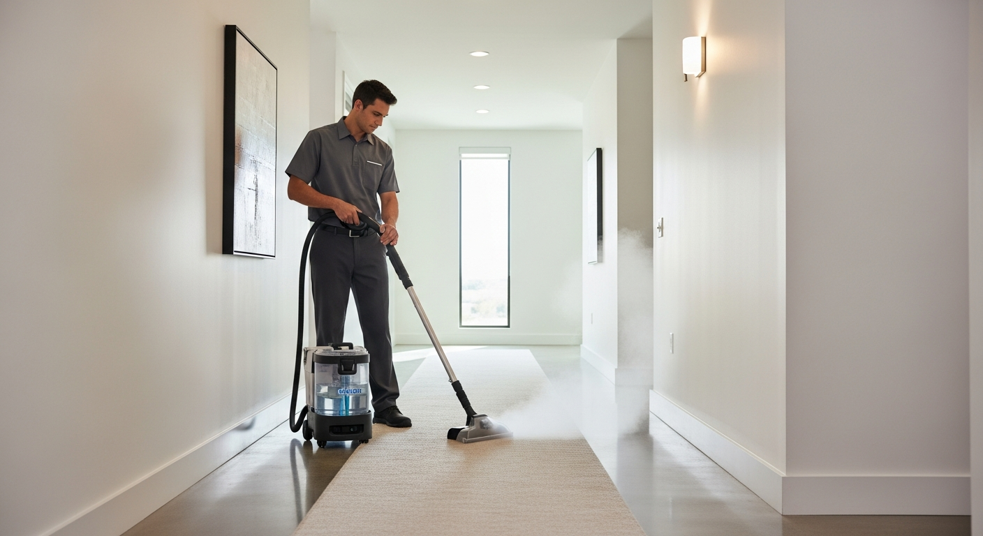 Carpet steam cleaning in Henderson apartment