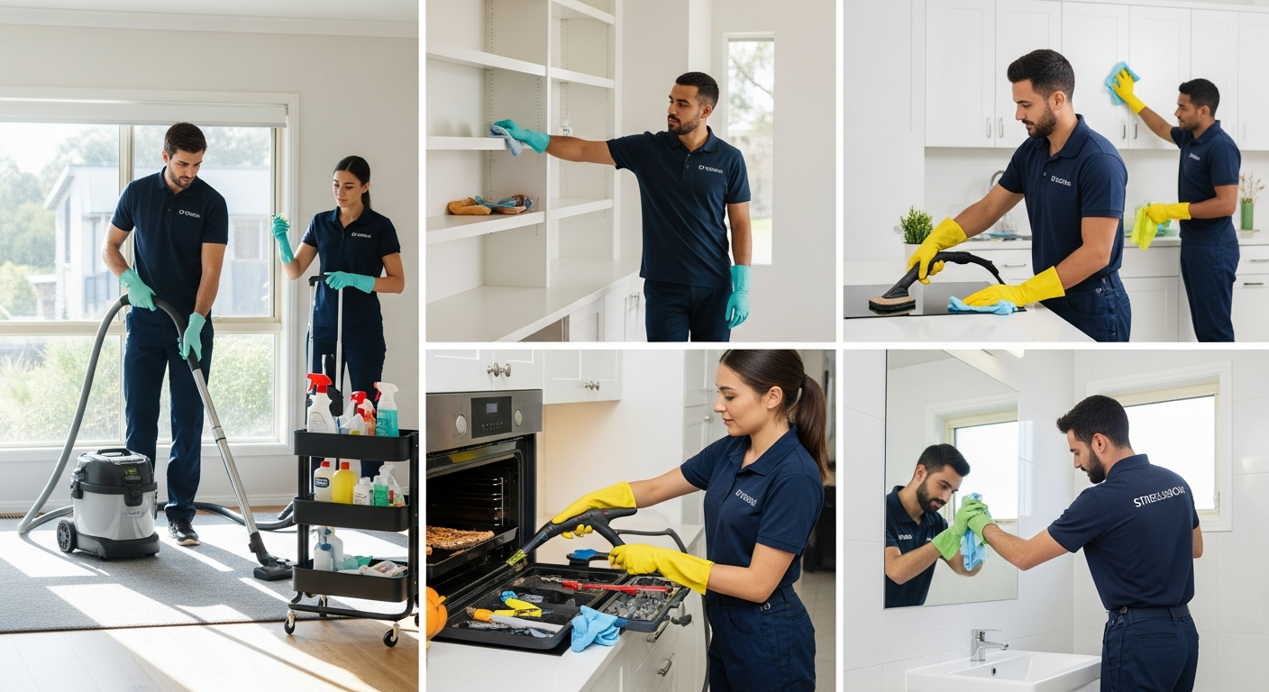 Professional end of lease cleaners at work