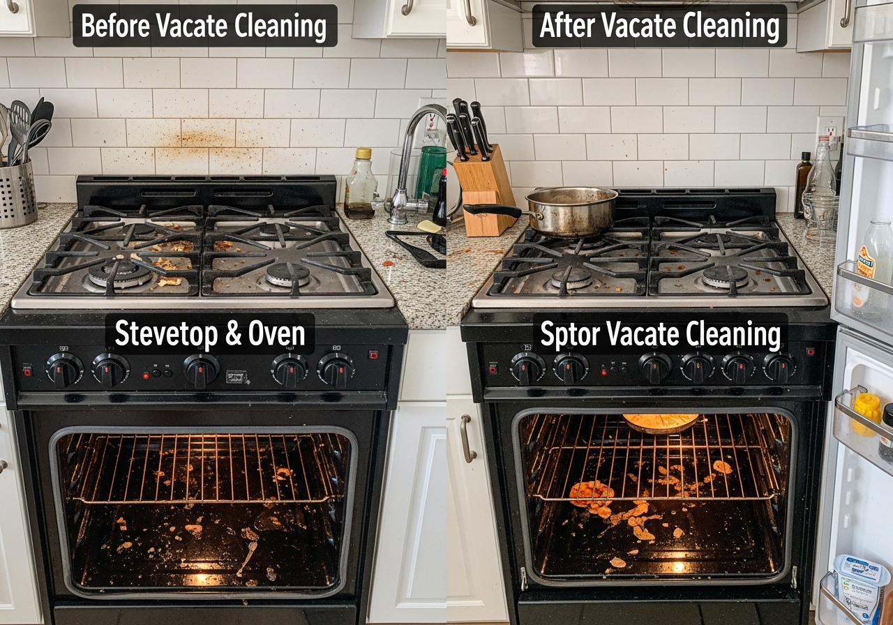 Before and after vacate cleaning
