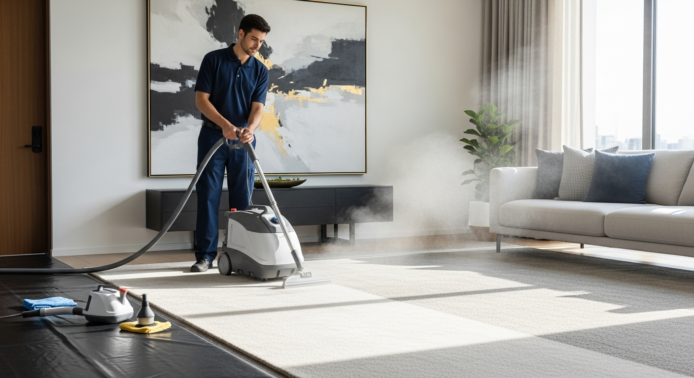 carpet steam clean in living room