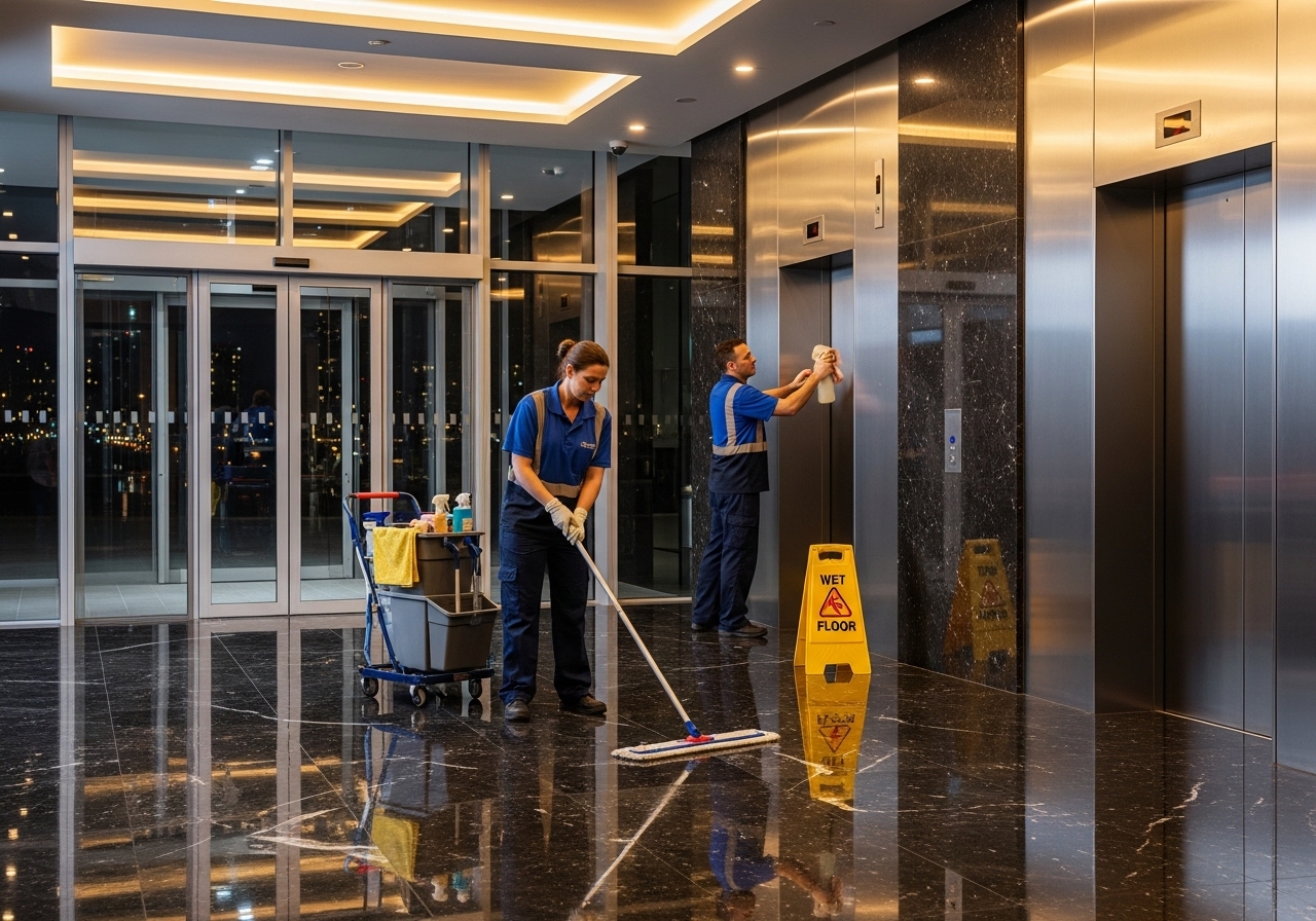 Lift lobby cleaning