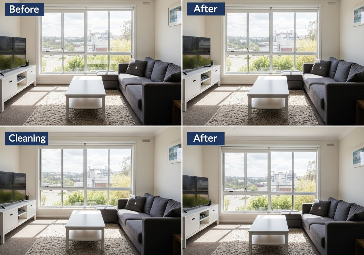 Before and after end of lease clean