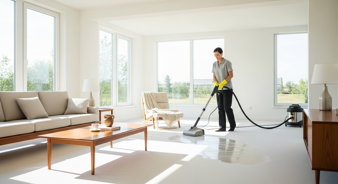 Carpet steam cleaning in Belmore apartment
