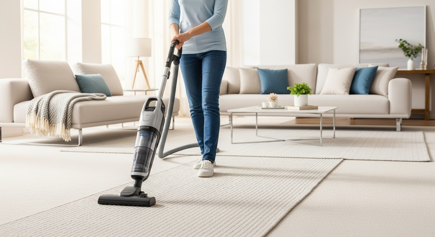 End of lease cleaning in a living room