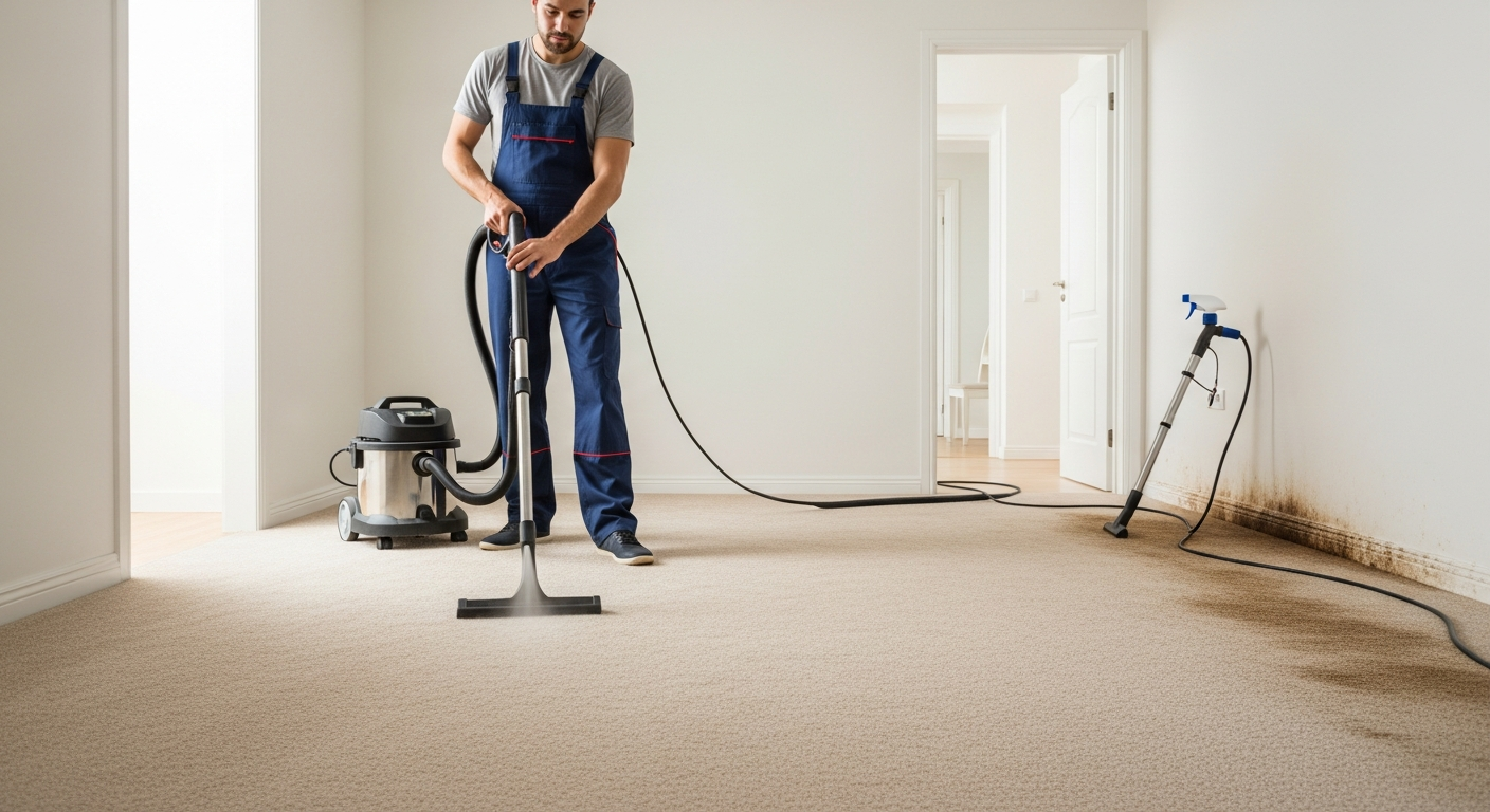 Carpet steam cleaning in rental property
