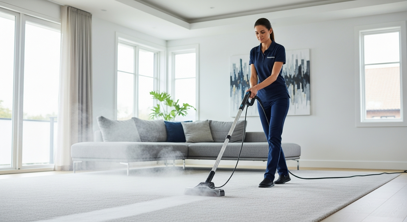 Steam cleaning carpet in Merriwa property