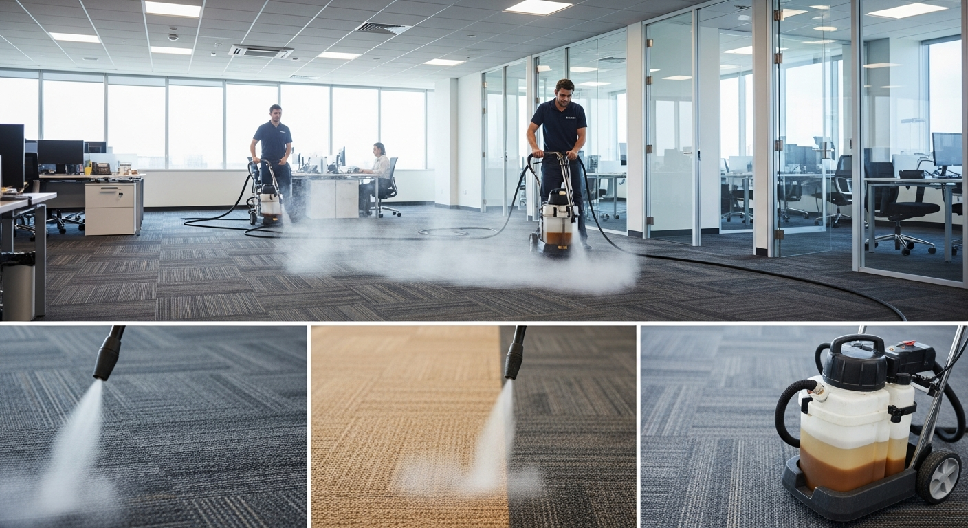 Carpet steam cleaning in commercial tenancy