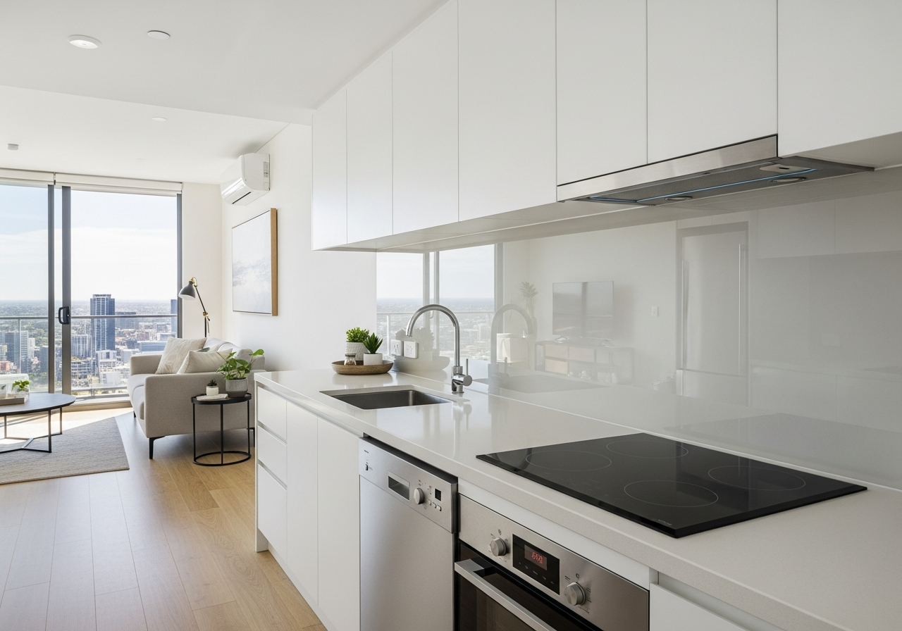 Kitchen polishing during vacate clean