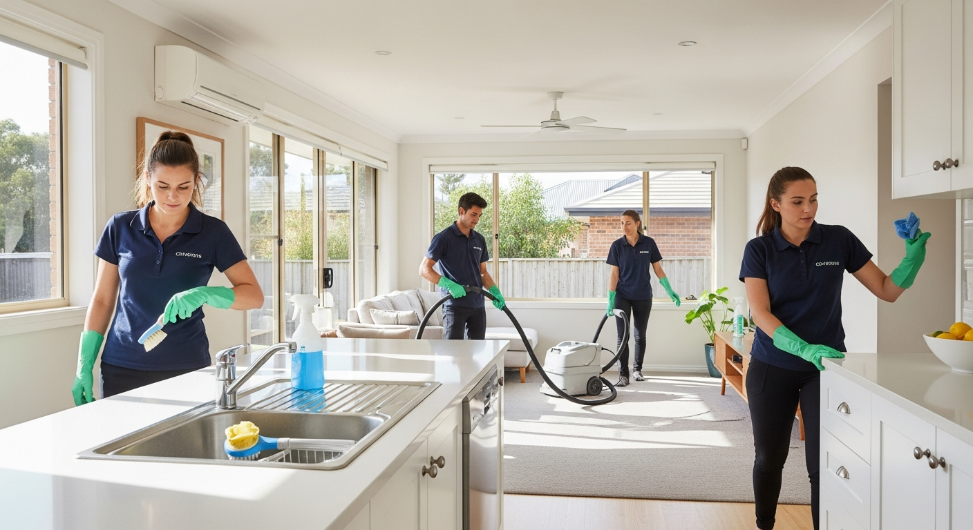 Bond cleaning team in home