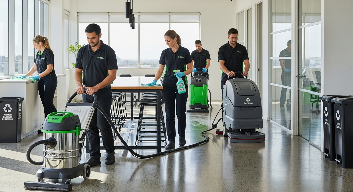 Commercial cleaning team Woodlands