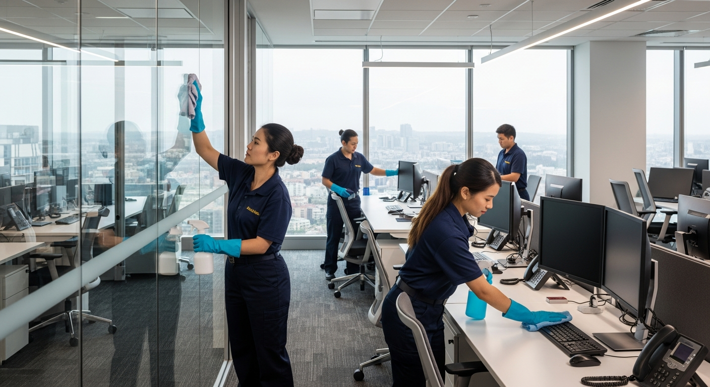 Commercial cleaners in a Pyrmont office