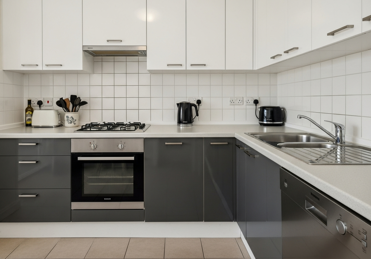 Cleaned kitchen ready for inspection